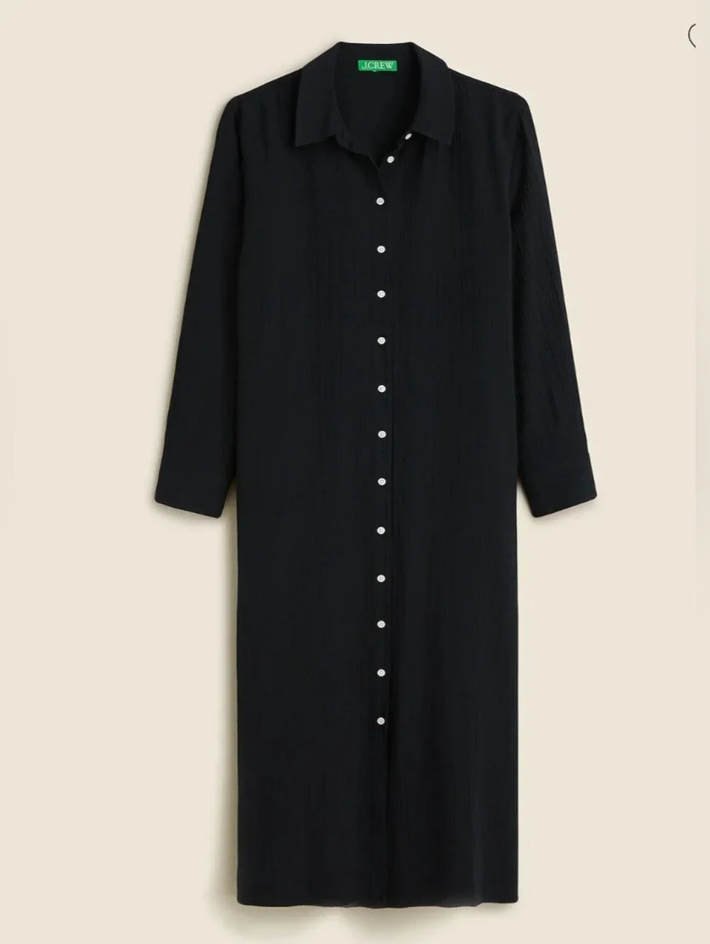 J. Crew Black Long Beach  Shirt in Airy Gauze